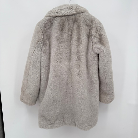 K Zell Mode Statement Faux Fur Coat Jacket Women's Sz S Gray Luxury Teddy Bear - Picture 3 of 15